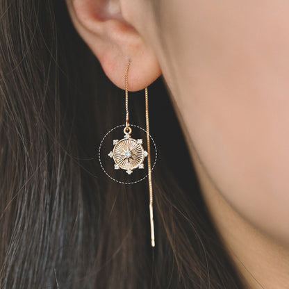 10pcs Gold Sun Disk Charms 15x13mm, 18K Gold plated Brass, CZ pave Sun Disc Pendants (GB-1658-G)