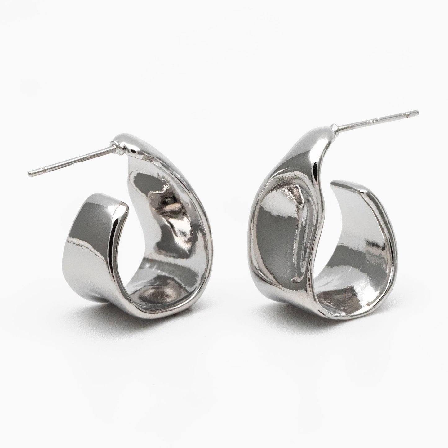 10pcs Gold/ Silver Chunky Earring, Hammered Hoops, Thick Hoop Earrings (GB-2043)