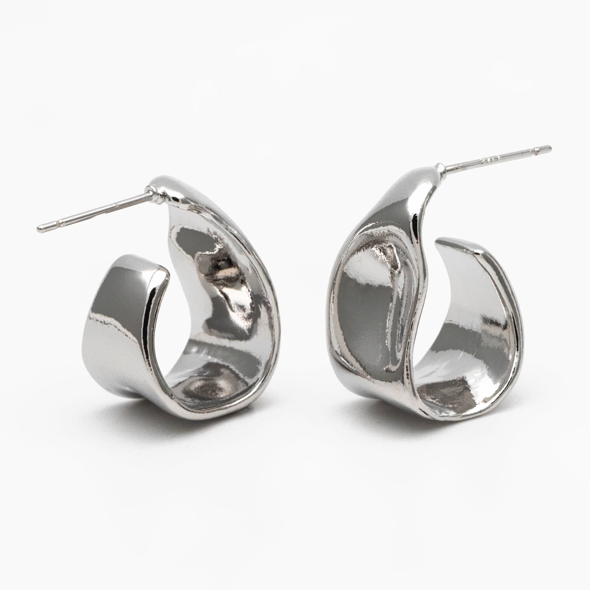 10pcs Gold/ Silver Chunky Earring, Hammered Hoops, Thick Hoop Earrings (GB-2043)