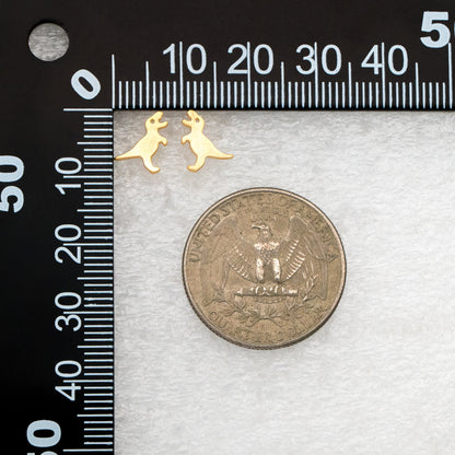 10pcs Gold/ Silver Brushed Dinosaur Earrings 8x9mm, Tiny Stud Earrings (GB-4082)