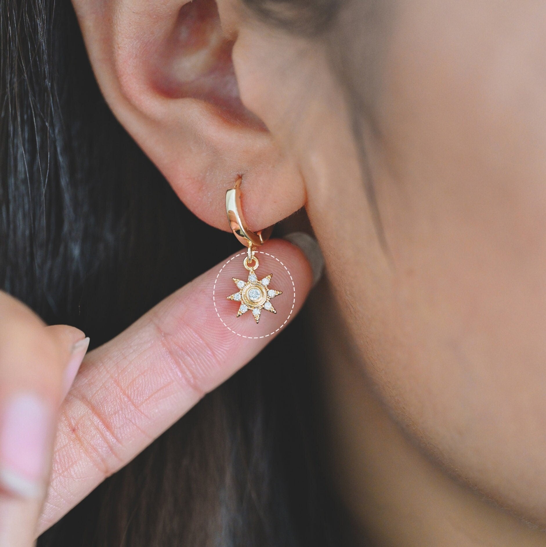 10pcs CZ Pave Gold Sun Charms, Sun Pendants, Jewelry Making, Diy Material, Jewelry Supplies (GB-1658-E)