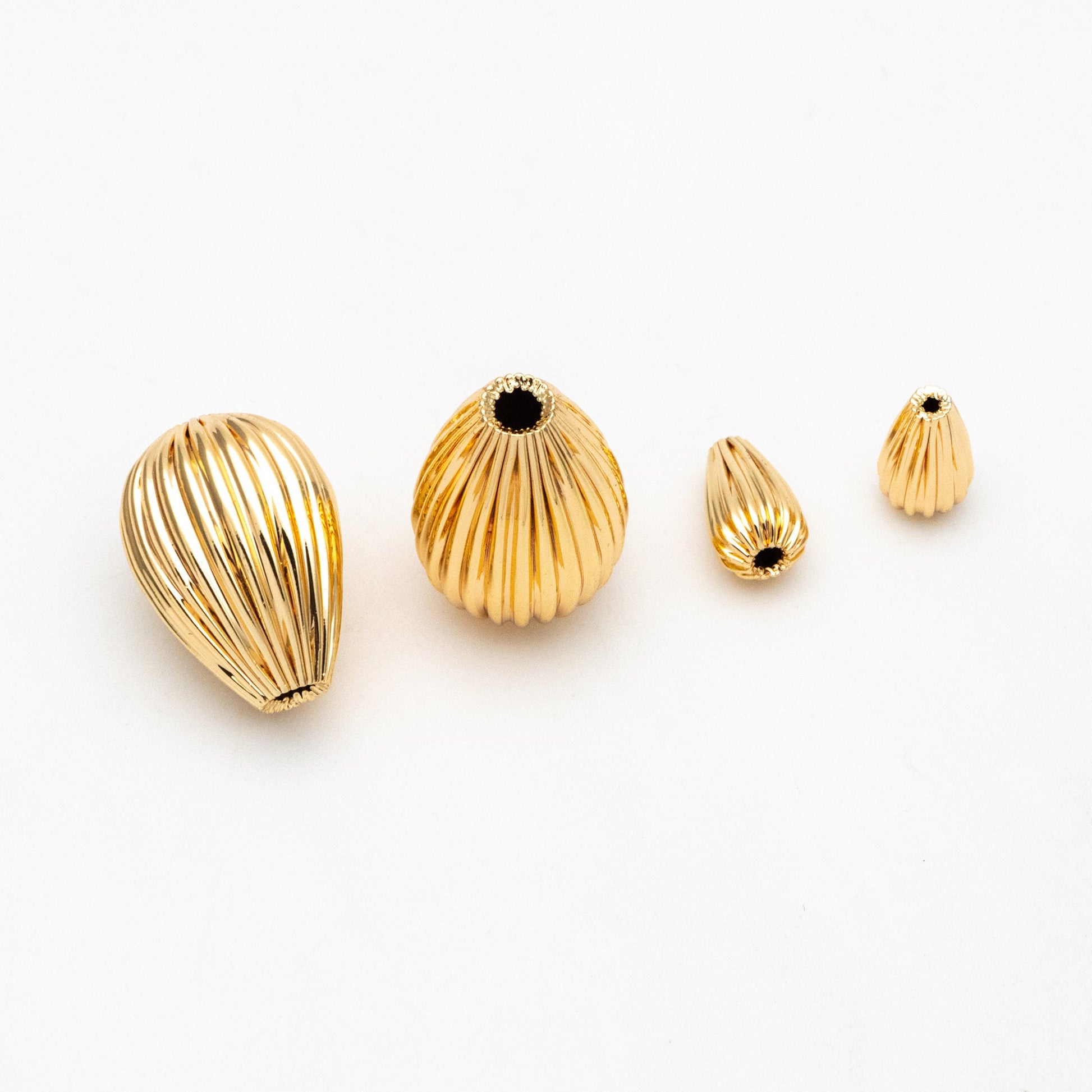 10pcs Gold Teardrop Spacer Beads 5mm/ 11mm, DIY Jewelry Making Supplies Wholesale (GB-4047)