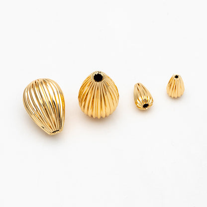 10pcs Gold Teardrop Spacer Beads 5mm/ 11mm, DIY Jewelry Making Supplies Wholesale (GB-4047)