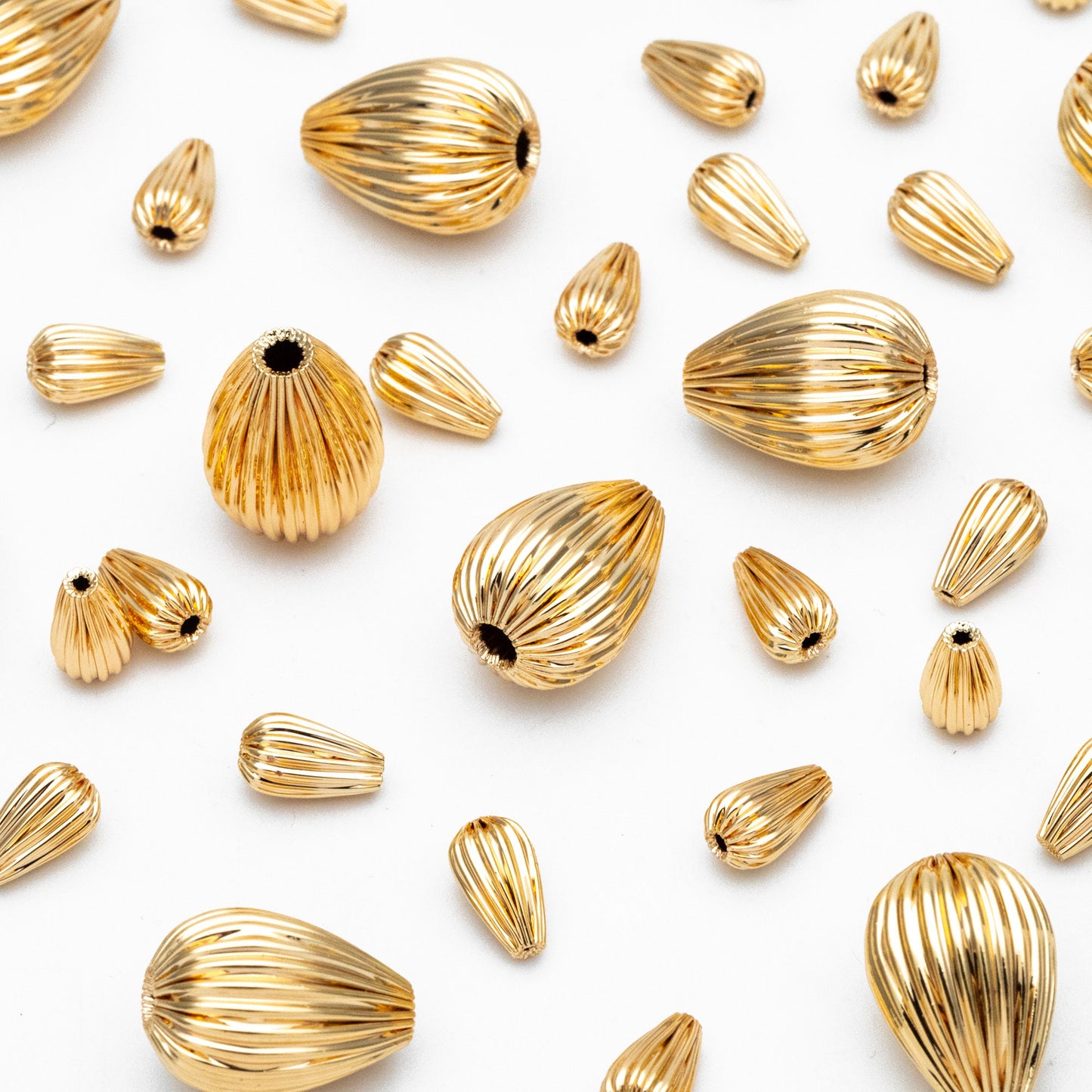 10pcs Gold Teardrop Spacer Beads 5mm/ 11mm, DIY Jewelry Making Supplies Wholesale (GB-4047)