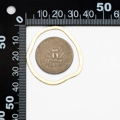 10pcs Gold Irregular Ring Charms, 18K Gold plated Brass Ring, Geometric Hoop Circle Pendants (GB-3817-N)