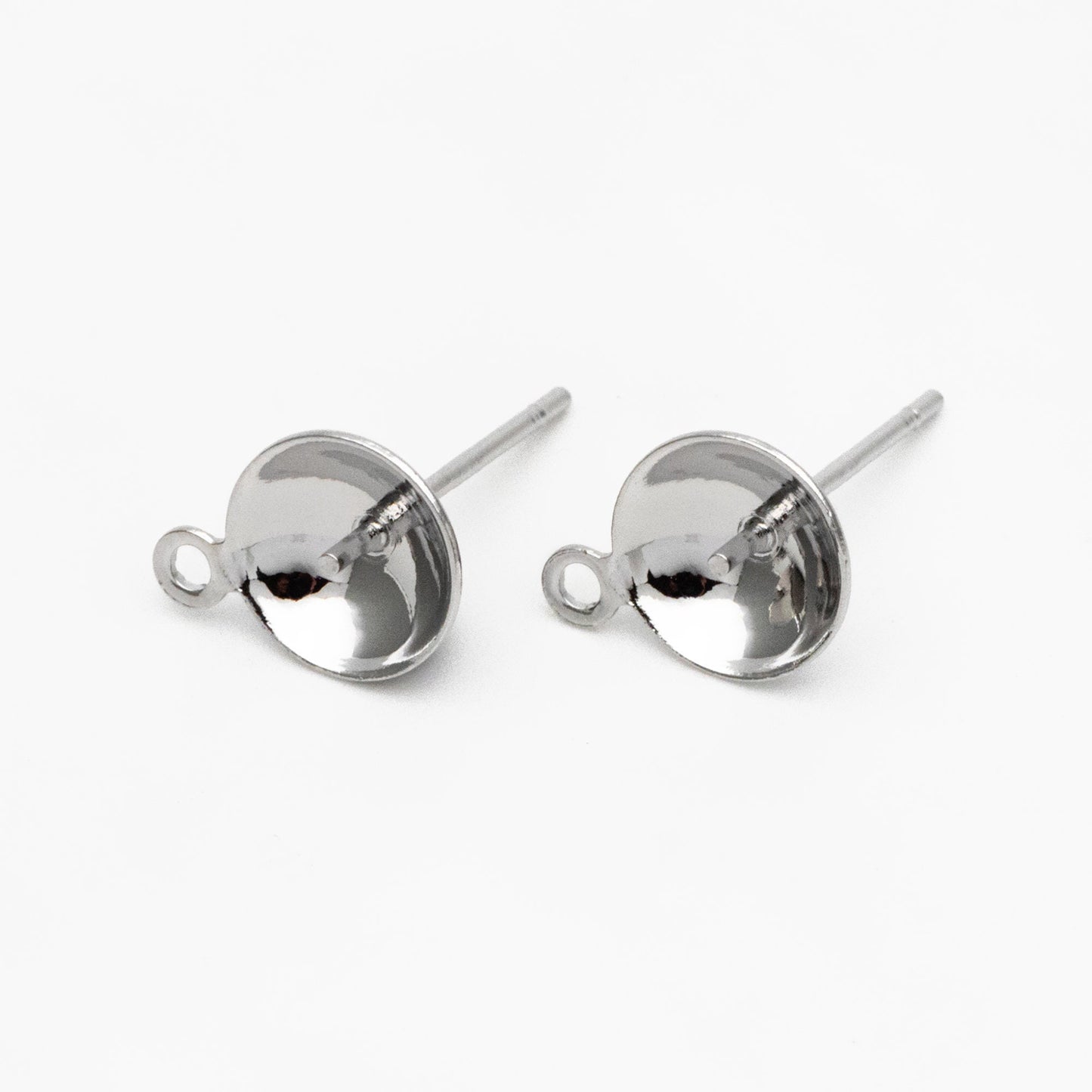 20pcs Gold/ Sliver/ Rose Gold Ear Posts with Cup, Stud Earrings for Pearls, 3/ 4/ 5/ 6/ 8mm Peg Earring Findings Wholesale (GB-2060)