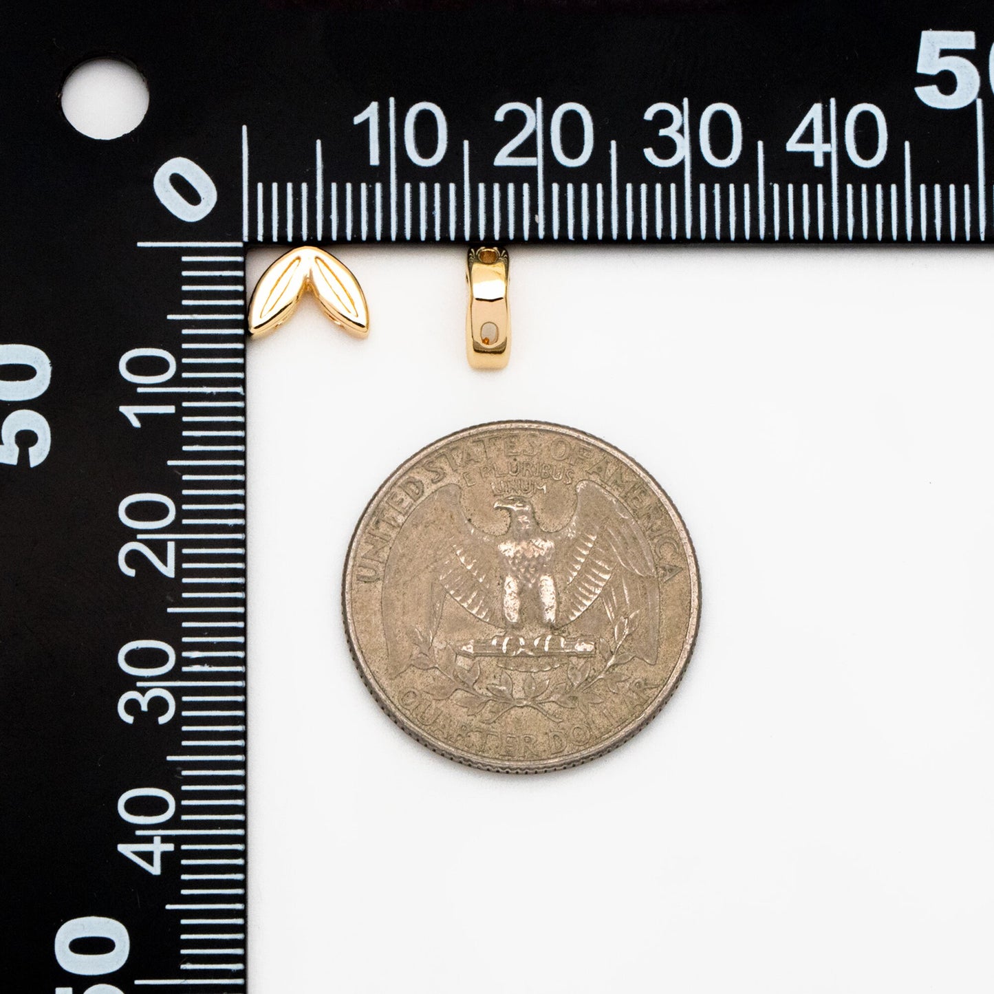 10pcs Gold Leaf Beads, Gold plated Brass Spacer Beads (GB-4093)