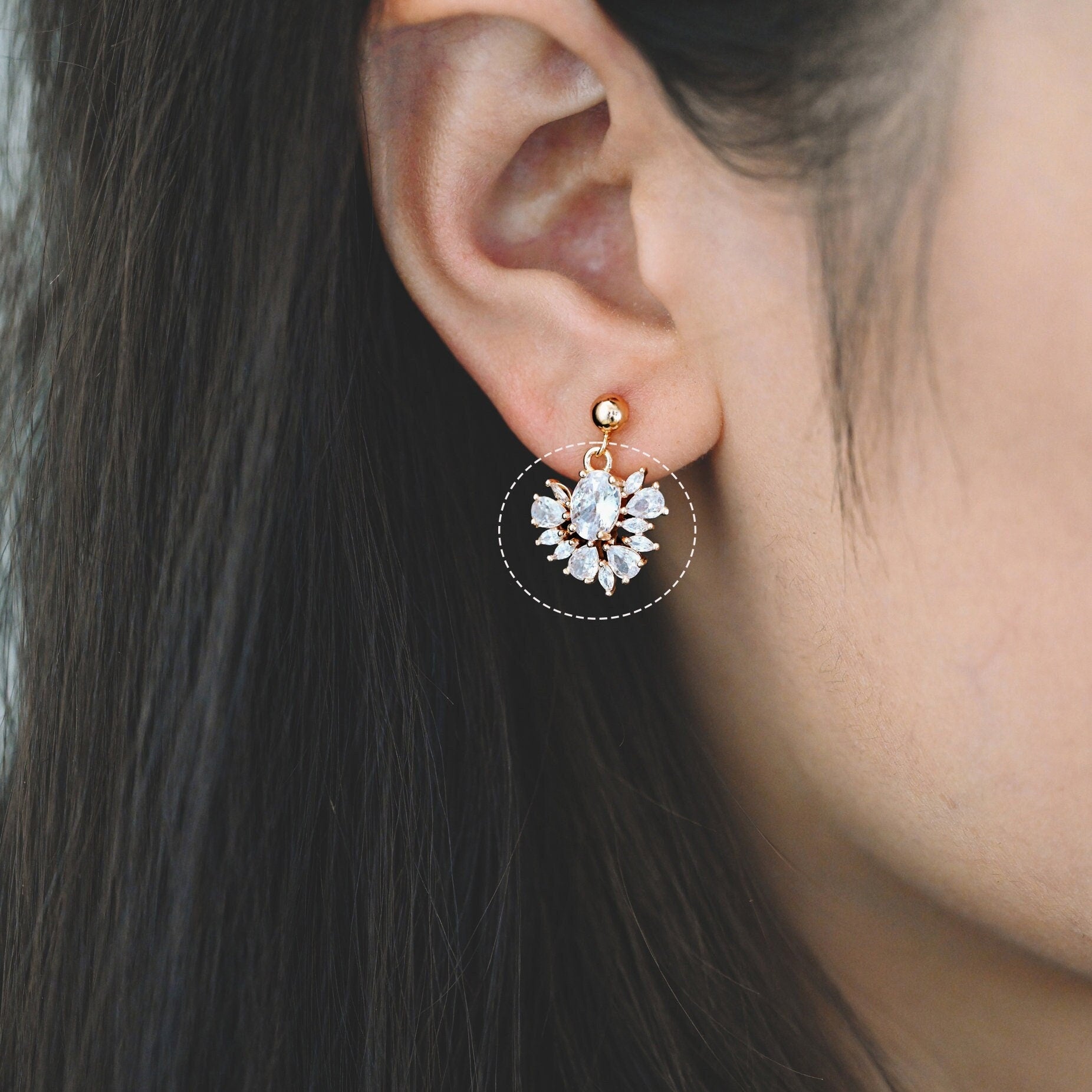 4pcs CZ Pave Gold Earring Charm, Cubic Drop Pendant, Cubic Charm, Bridal Earring, Wedding Jewelry, Wedding Earrings Charm (GB-3013)