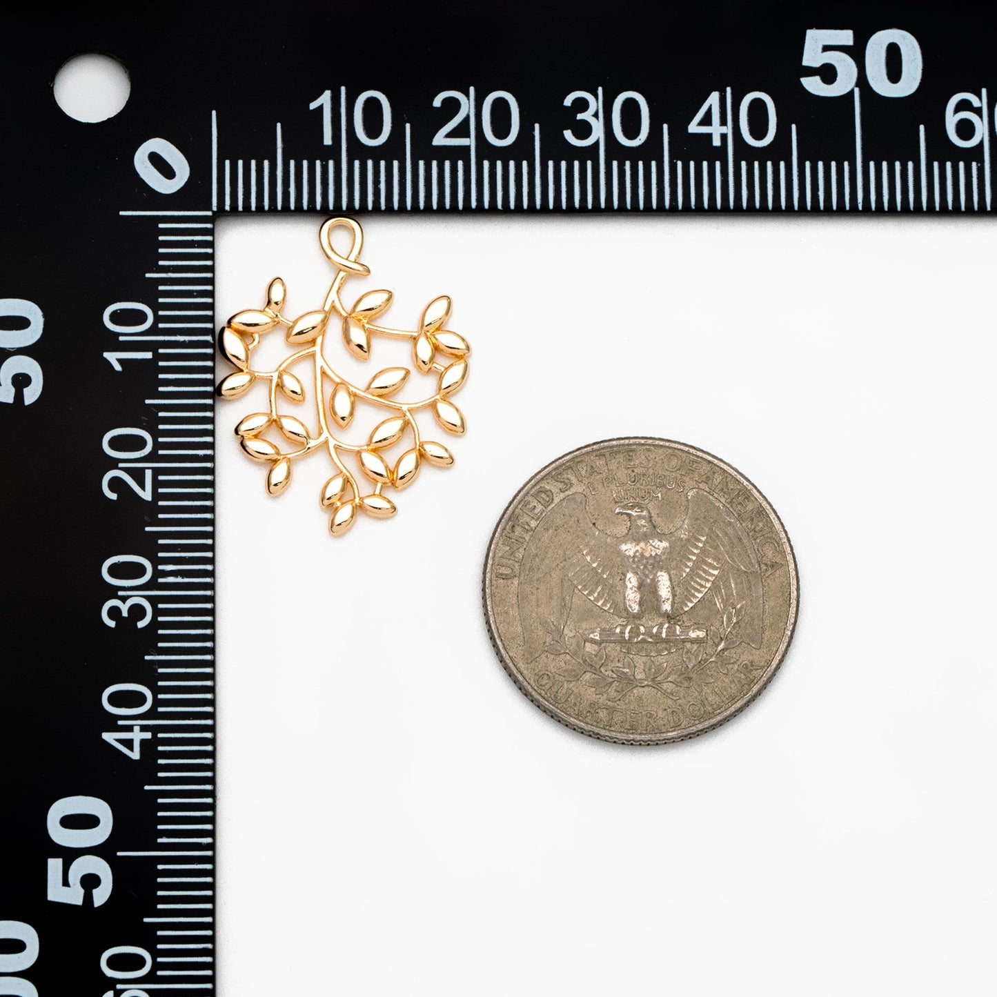 10pcs Gold Leaf Charm, Earring Findings, Jewelry Making, Diy Material, Jewelry Supplies (GB-3770-C)