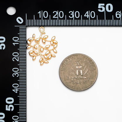 10pcs Gold Leaf Charm, Earring Findings, Jewelry Making, Diy Material, Jewelry Supplies (GB-3770-C)