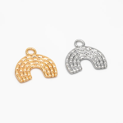 10pcs Gold/ Silver Rainbow Charms 14mm, 18K Gold/ Rhodium plated Brass Rainbow Pendants (GB-4118)