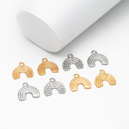 10pcs Gold/ Silver Rainbow Charms 14mm, 18K Gold/ Rhodium plated Brass Rainbow Pendants (GB-4118)