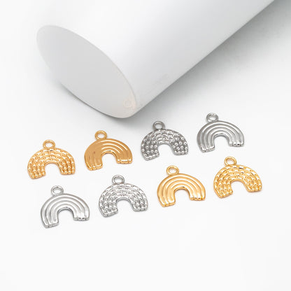 10pcs Gold/ Silver Rainbow Charms 14mm, 18K Gold/ Rhodium plated Brass Rainbow Pendants (GB-4118)