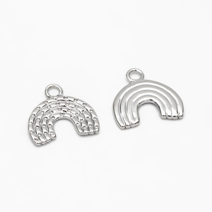 10pcs Gold/ Silver Rainbow Charms 14mm, 18K Gold/ Rhodium plated Brass Rainbow Pendants (GB-4118)
