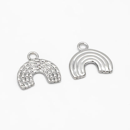 10pcs Gold/ Silver Rainbow Charms 14mm, 18K Gold/ Rhodium plated Brass Rainbow Pendants (GB-4118)