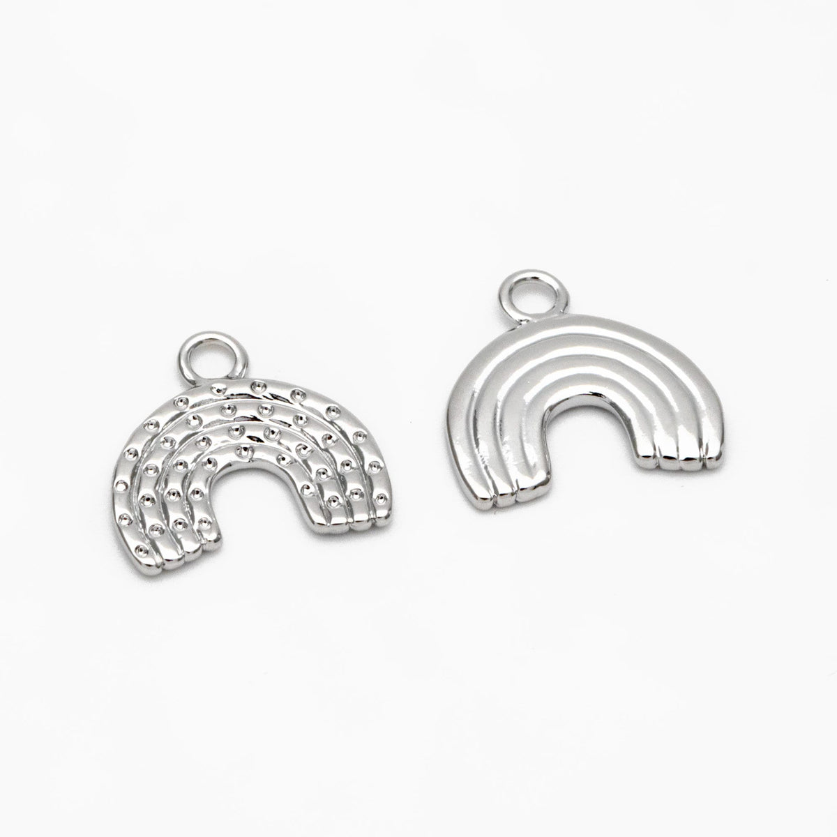 10pcs Gold/ Silver Rainbow Charms 14mm, 18K Gold/ Rhodium plated Brass Rainbow Pendants (GB-4118)