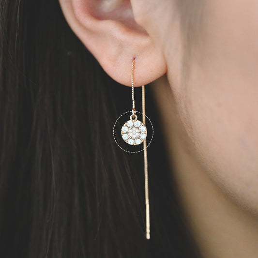 4pcs Gold Round Disk Charms 10x8mm, 18K Gold plated Brass, CZ pave Sun Disc Pendants (GB-3464-A)