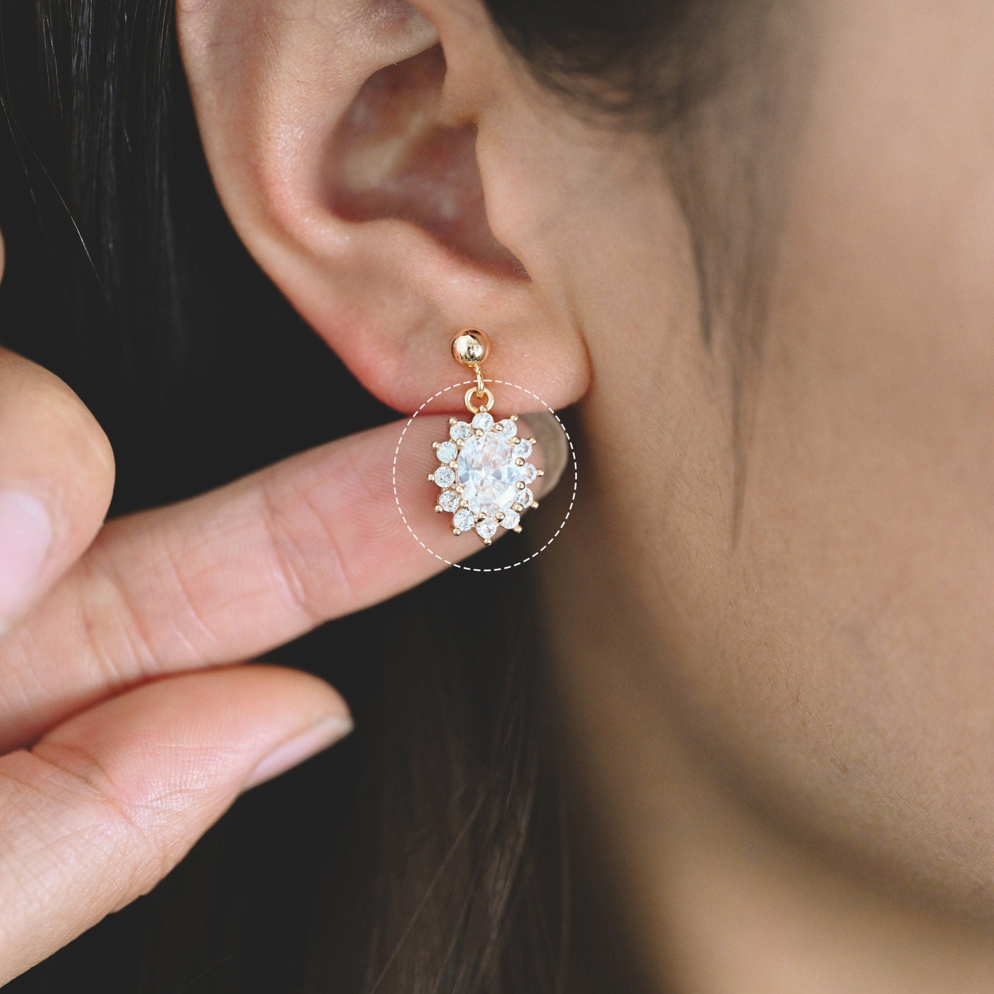 4pcs CZ Pave Gold Earring Charm, Cubic Drop Pendant, Cubic Charm, Bridal Earring, Wedding Jewelry, Wedding Earrings Charm (GB-2994)