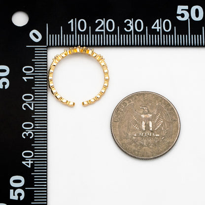 4pcs CZ Pave Flower Ring, Modern Style Ring, Fashion Rings, Dainty Rings, Adjustable Ring (#GB-4114)