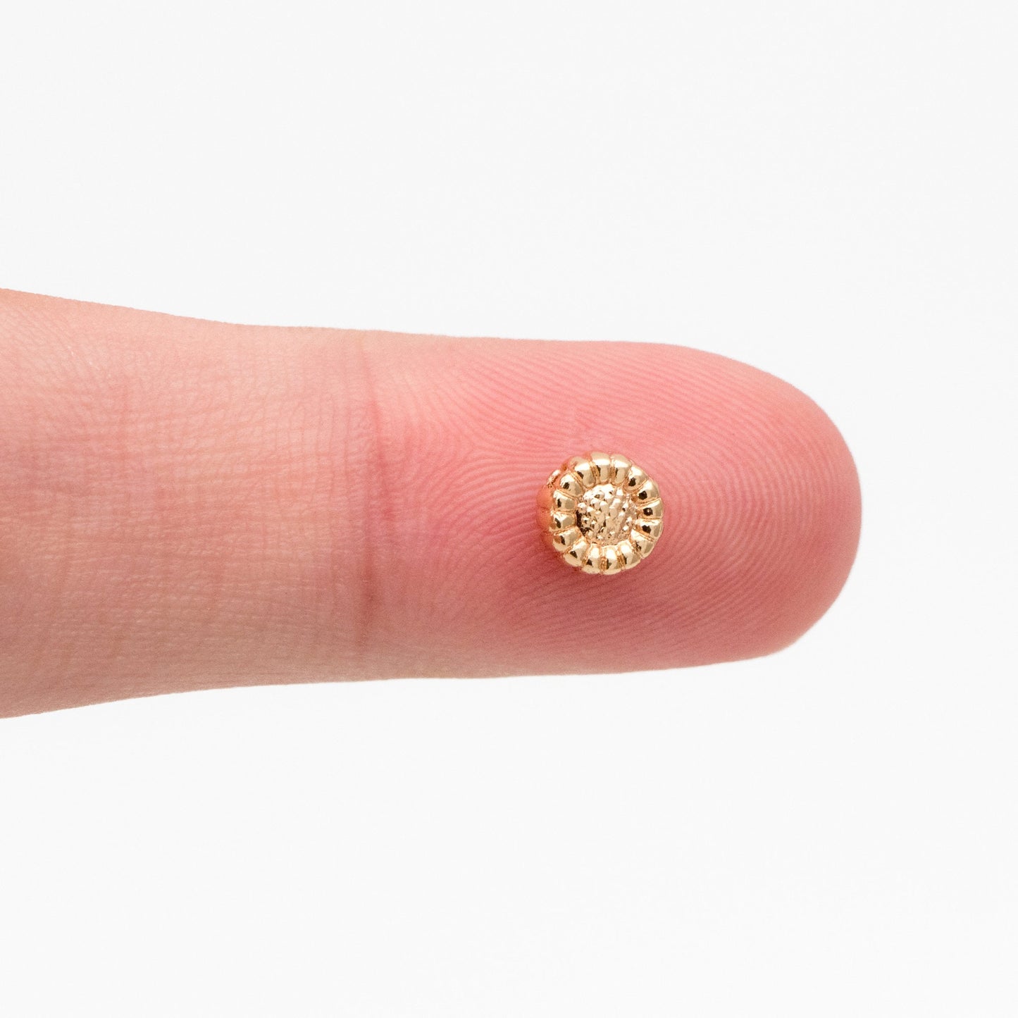 10pcs Gold Sun Flower Spacer Beads 6mm, Real Gold plated Brass Spacer Beads (GB-4120)
