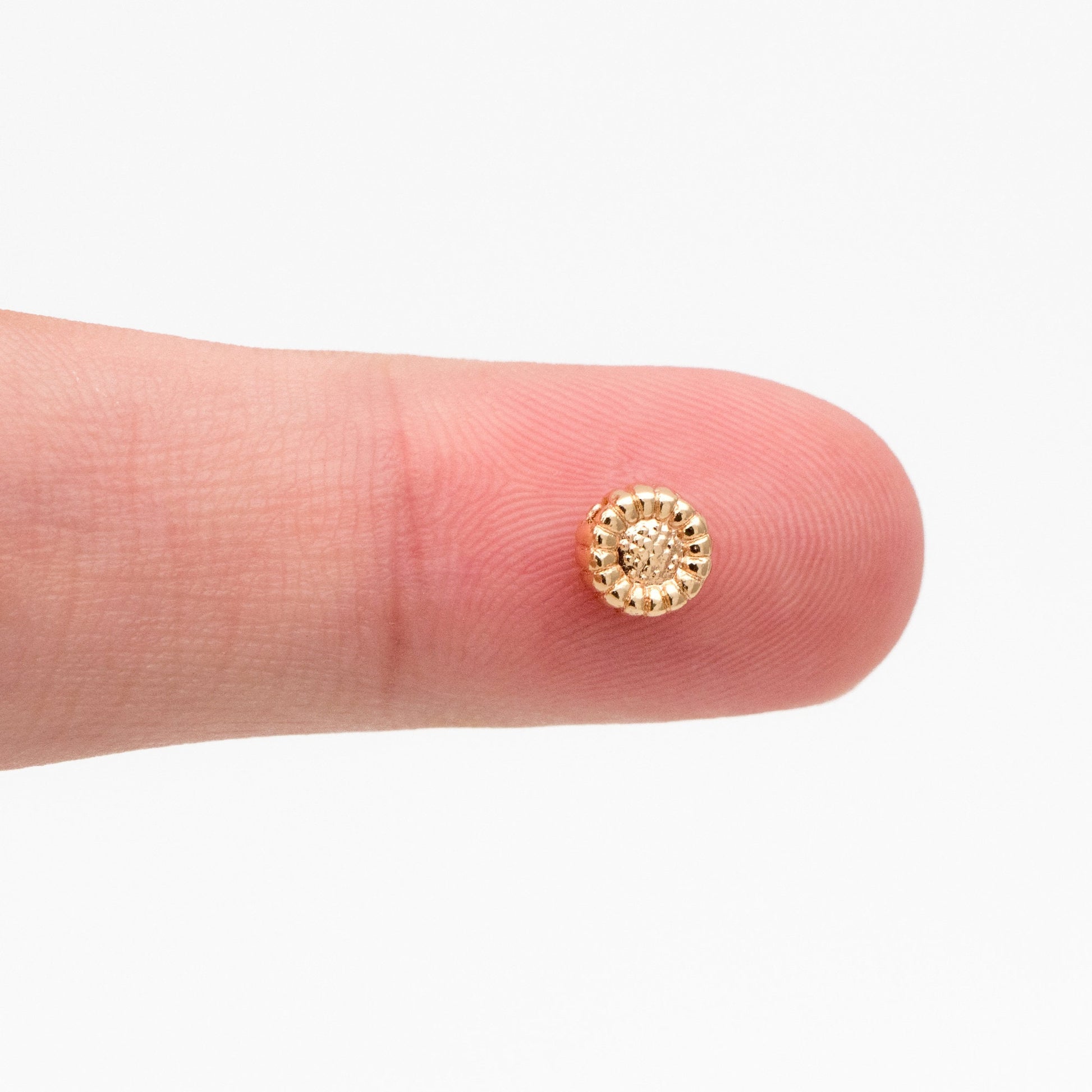 10pcs Gold Sun Flower Spacer Beads 6mm, Real Gold plated Brass Spacer Beads (GB-4120)