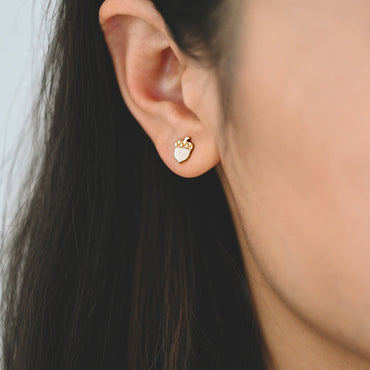 10pcs Gold/ Silver Acorn Ear Posts 8x8mm, Gold/ Rhodium Plated Brass Minimalist Stud Earrings (GB-3298)