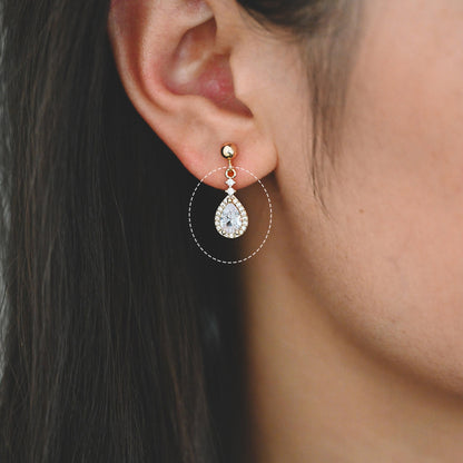 4pcs CZ Pave Teardrop Charm, Earring Charm, Jewelry Making, Diy Material, Jewelry Supplies (GB-3004)