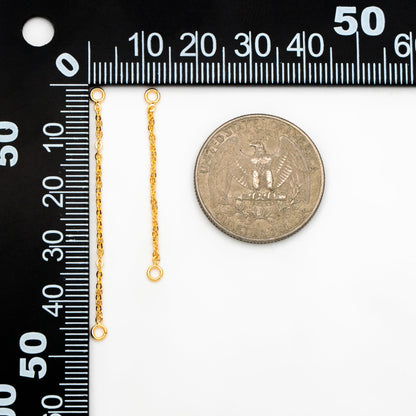 10pcs Dangle Gold Earring Chain Charm, Earring Chain Connector, Piercing Chain, Helix Chain, Cartilage Piercing Chain (GB-4102)