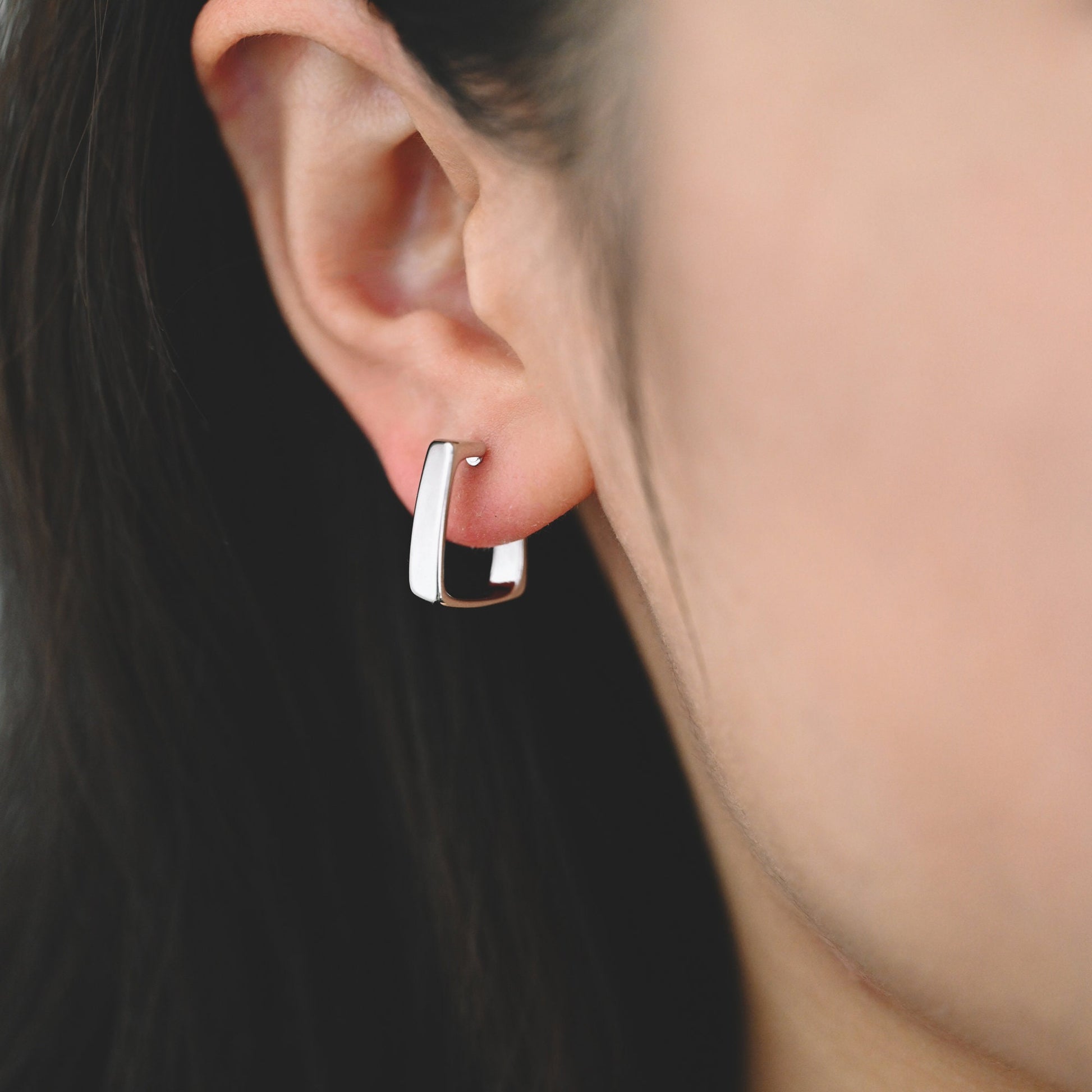 10pcs Gold/ Silver tone Square Ear Posts 16x17mm, 18K Real Gold Plated Brass, Geometric Earring Studs (GB-1799)