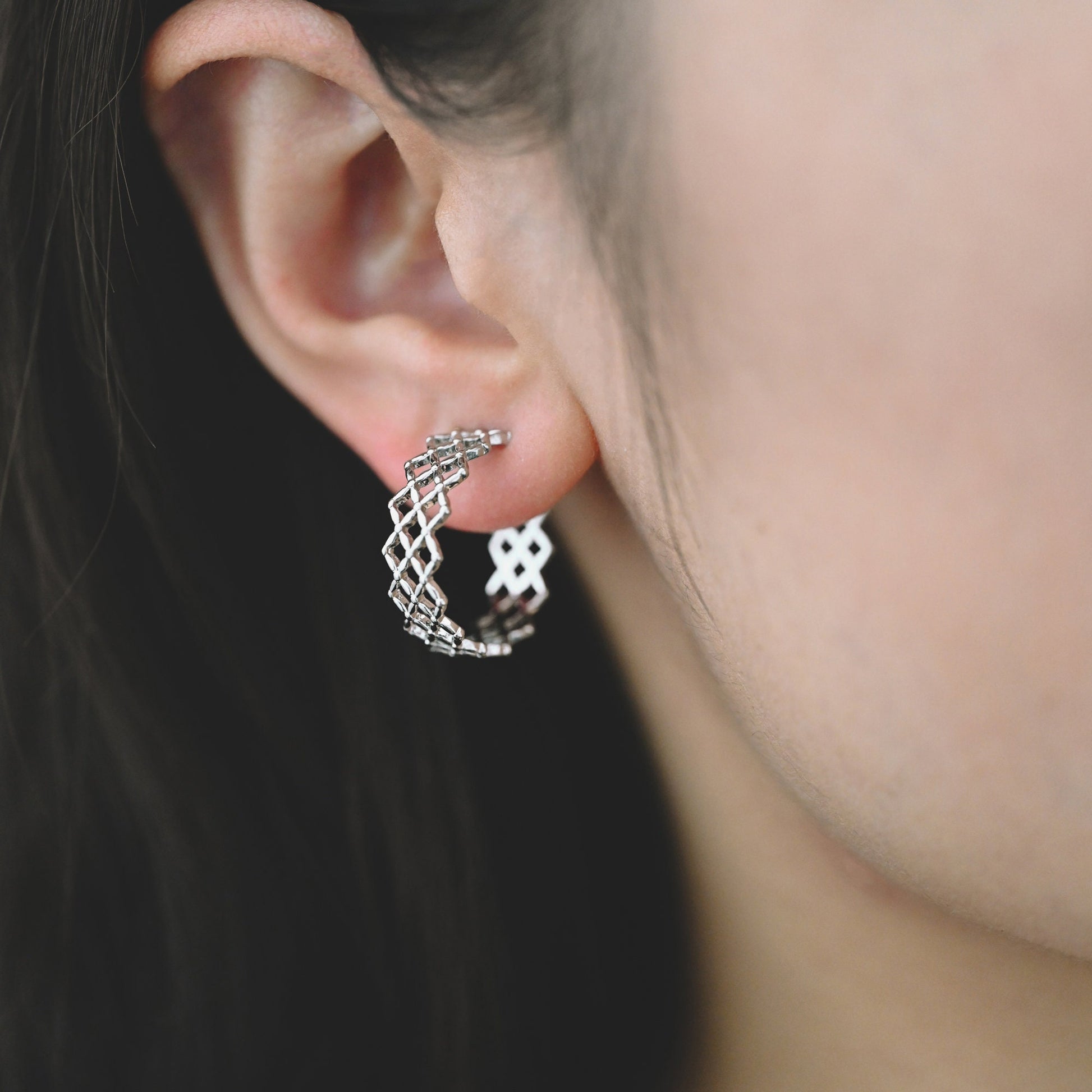 10pcs Gold/ Silver Tone Hoop Earrings, Geometric Round Stud Earrings (GB-1802)