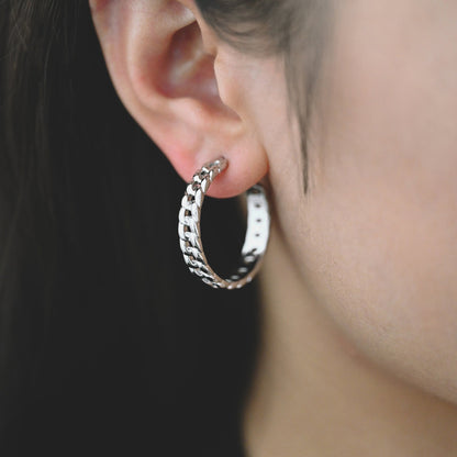 10pcs Chunky Gold/ Silver Hoops, Gold/ Silver Chain Hoops, Thick Hoop Earrings, Hoop Earrings (GB-1803)