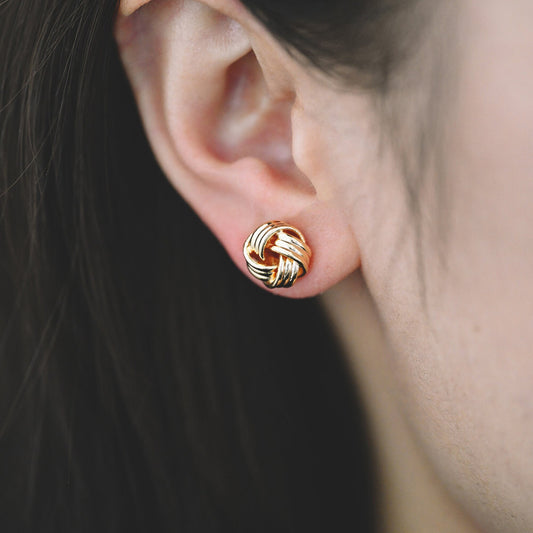 10pcs Knot ear studs, Celtic knot earrings, Minimalist ear stud (GB-1833)