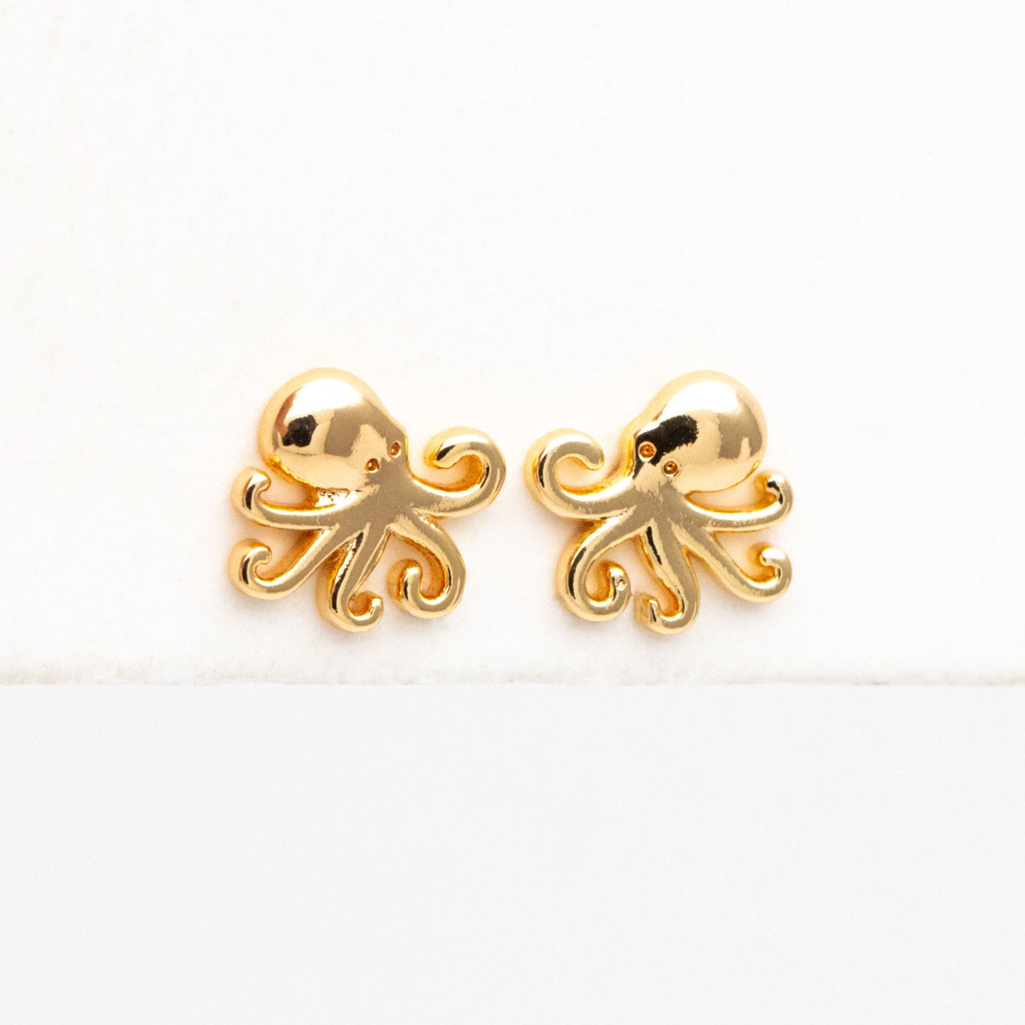 10pcs Gold/ Silver Octopus Earrings, Gold/ Rhodium plated Brass, Cute Ocean Stud Earrings (GB-4077)