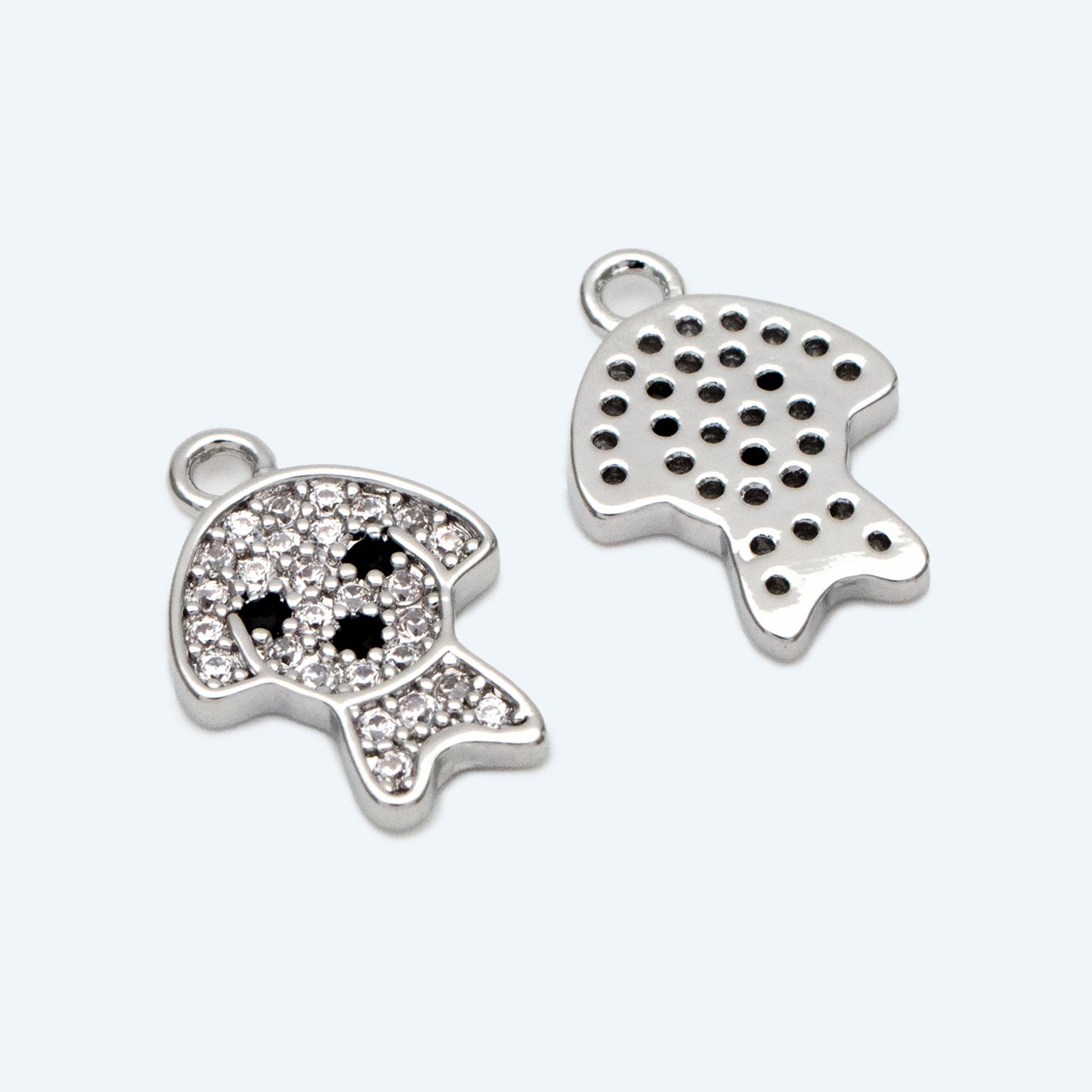 4pcs CZ Pave Gold/ Silver Dog Charms, Tiny Dog Charms, Jewelry Making, Diy Material, Jewelry Supplies (GB-2074-B)
