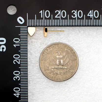 10pcs Gold Shield Earrings 6X5mm, Real Gold Plated Brass Minimalist Earring Studs (GB-4146)