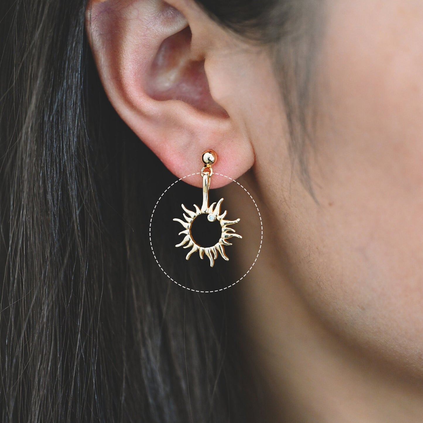 4pcs CZ Pave Gold Sun Charms, Sun Pendants, Jewelry Making, Diy Material, Jewelry Supplies (GB-1311-G)