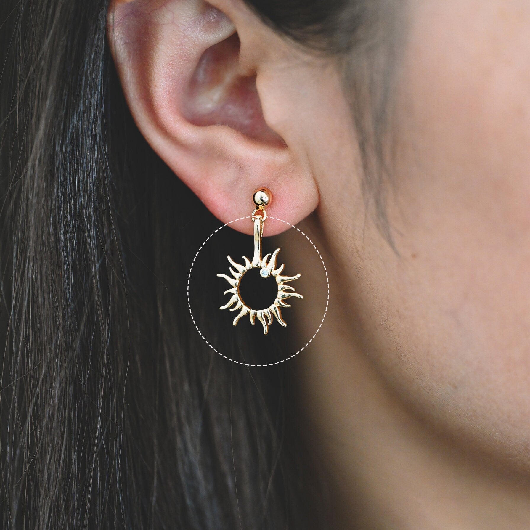 4pcs CZ Pave Gold Sun Charms, Sun Pendants, Jewelry Making, Diy Material, Jewelry Supplies (GB-1311-G)