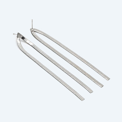 4pcs Gold/ Silver Snake Chain Earrings, Tassel Stud Earring, Dangling Earrings, Simple Long Earrings, Minimalist Earrings (GB-2809)