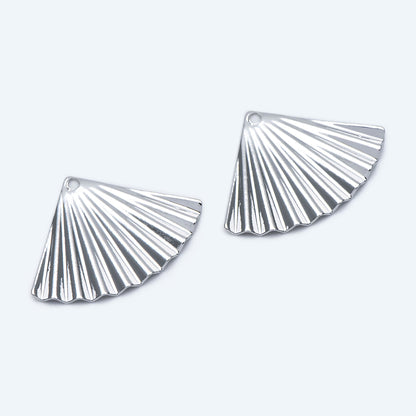 10pcs Gold Fan Charms, Earring Findings, Jewelry Making, Diy Material, Jewelry Supplies (GB-2195)