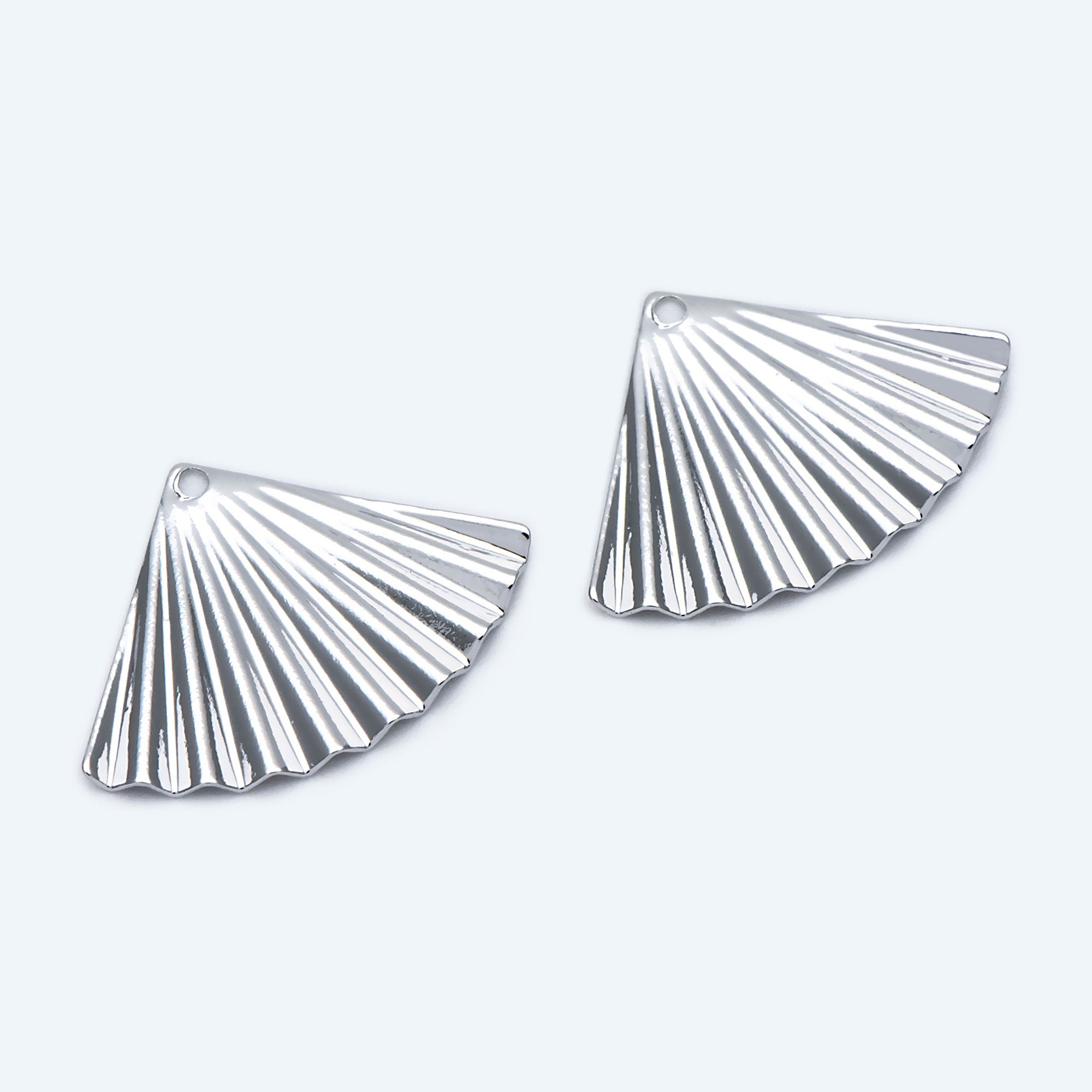 10pcs Gold Fan Charms, Earring Findings, Jewelry Making, Diy Material, Jewelry Supplies (GB-2195)