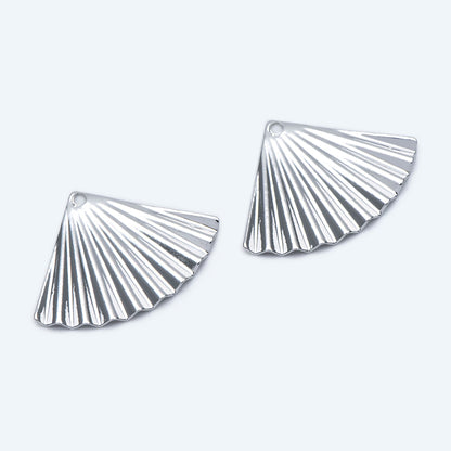 10pcs Gold Fan Charms, Earring Findings, Jewelry Making, Diy Material, Jewelry Supplies (GB-2195)