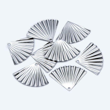 10pcs Gold Fan Charms, Earring Findings, Jewelry Making, Diy Material, Jewelry Supplies (GB-2195)