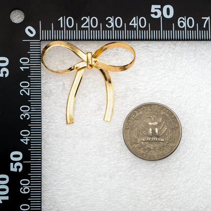 4pcs Gold/ Silver Bow Knot Earrings 35x37mm, Gold/ Rhodium plated Brass, Bowknot Stud Earrings (GB-4159)