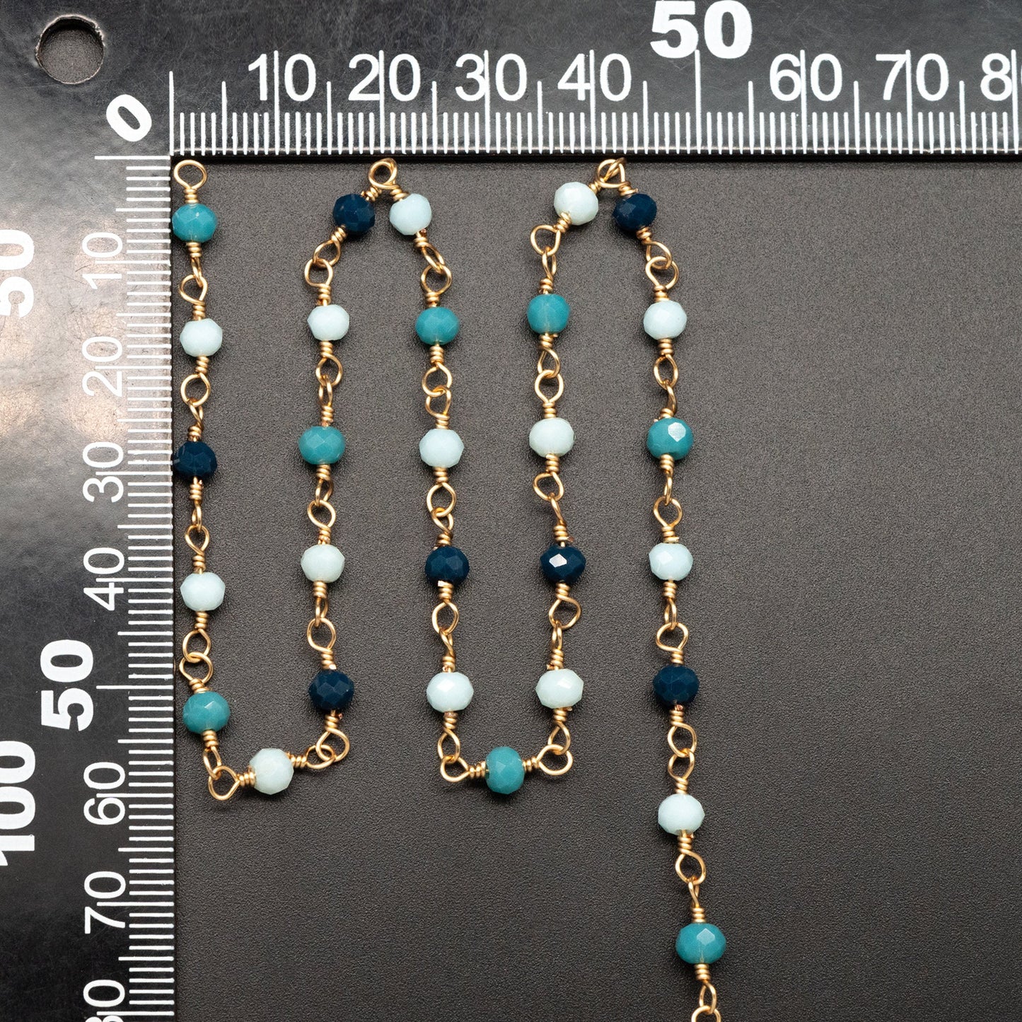 Glass Rondelle Bead Chain 3.5mm, Gold plated Brass Beaded Chains, Multi Colors Crystal (#LK-602)/ 1 Meter=3.3ft