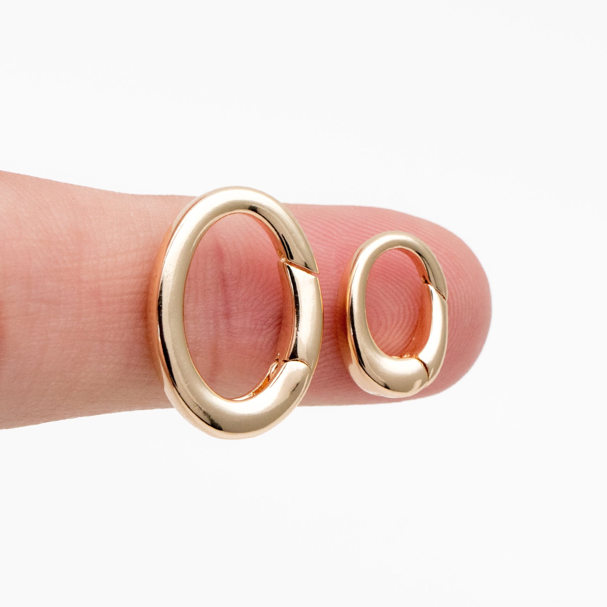 4pcs Gold Necklace Clasp, Oval Spring Gate Ring , Oval Gate Ring, Gold plated Brass Basic Supplies (GB-1831)