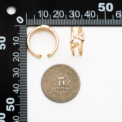 4pcs Gold/ Silver Double Band Triangle Ring, Everyday Ring, Fashion Rings, Dainty Rings, Adjustable Ring (#GB-4167)