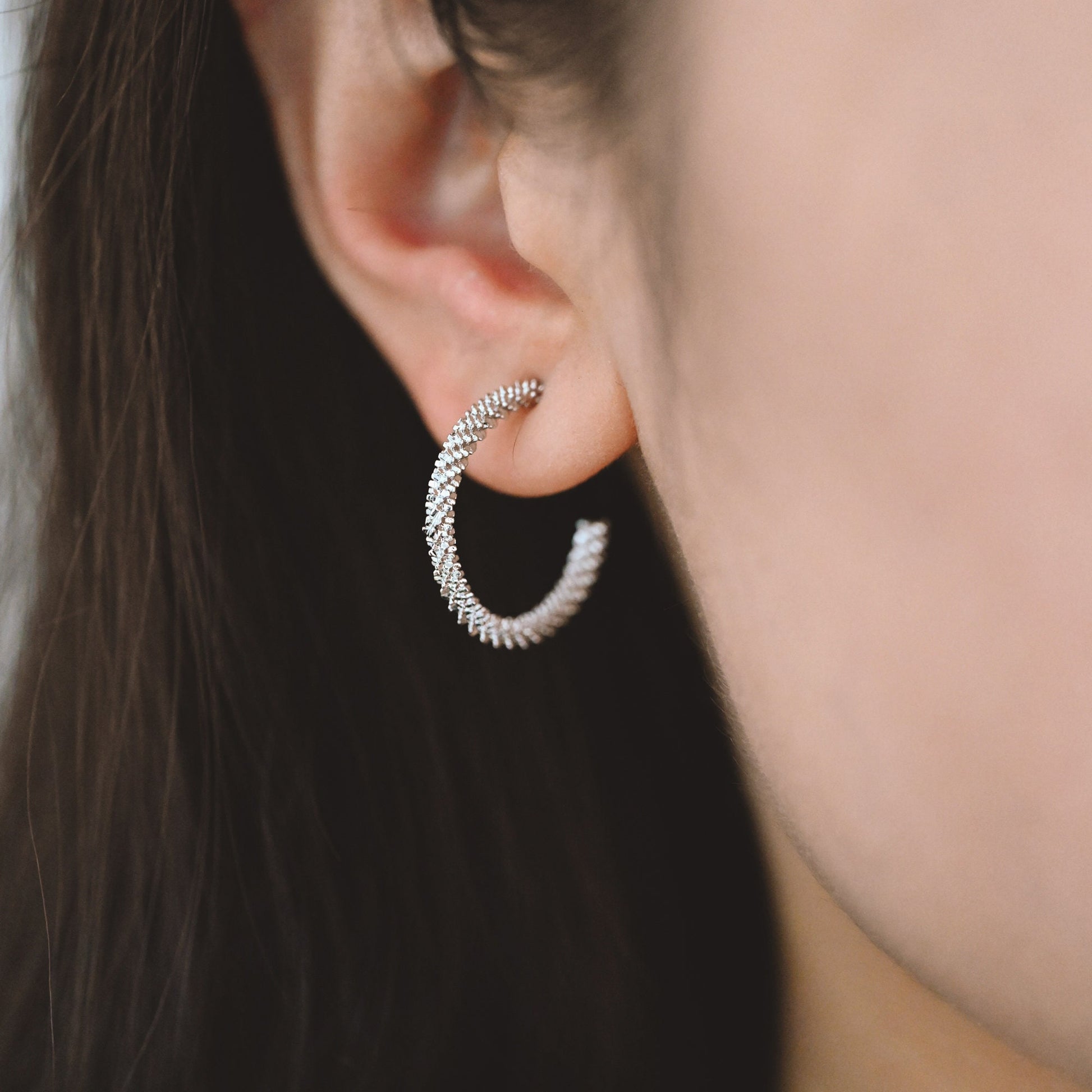 10pcs Gold/ Silver Earring Studs 23mm, 18K Gold/ Rhodium plated Brass, Round Circle Earring (GB-1798)