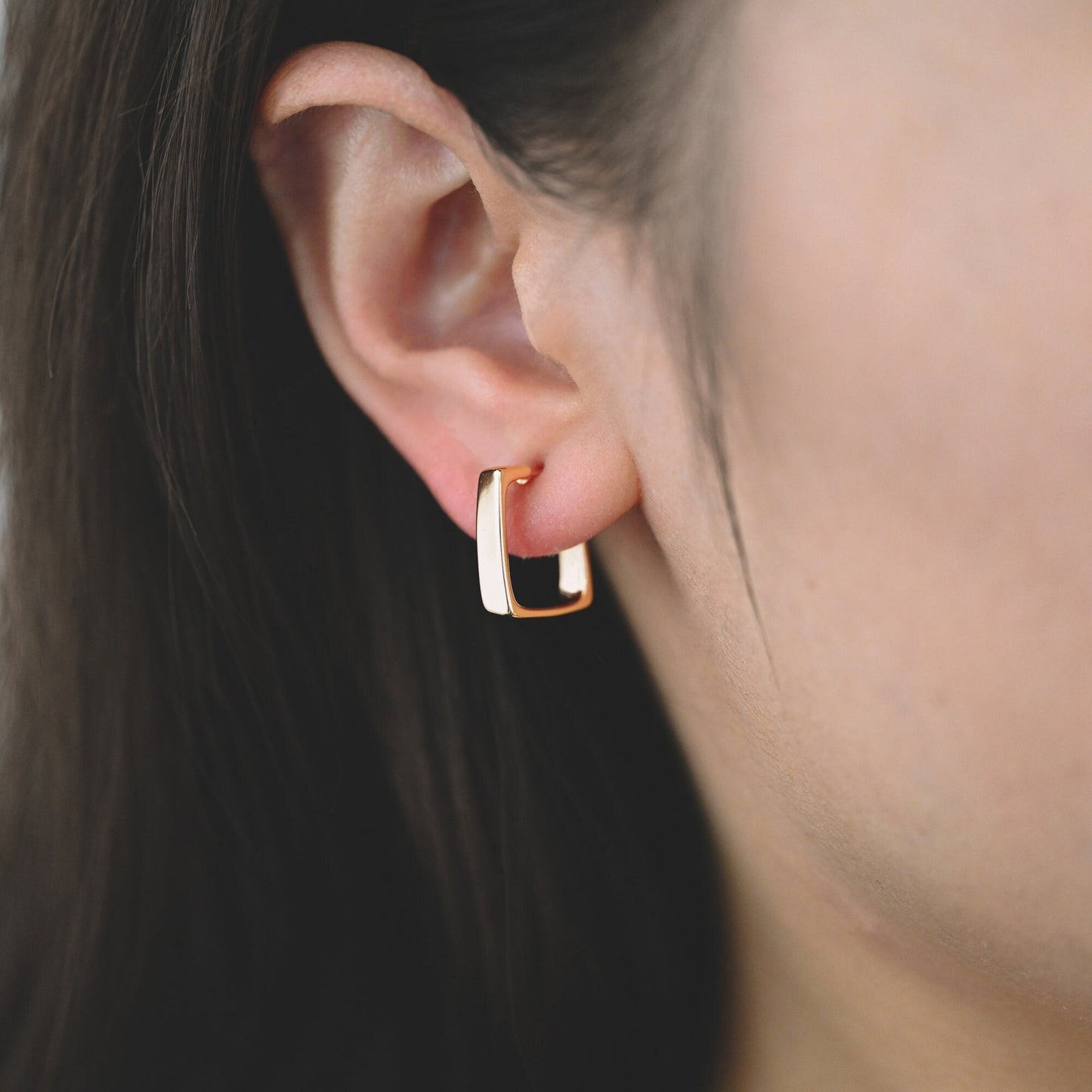 10pcs Gold/ Silver tone Square Ear Posts 16x17mm, 18K Real Gold Plated Brass, Geometric Earring Studs (GB-1799)