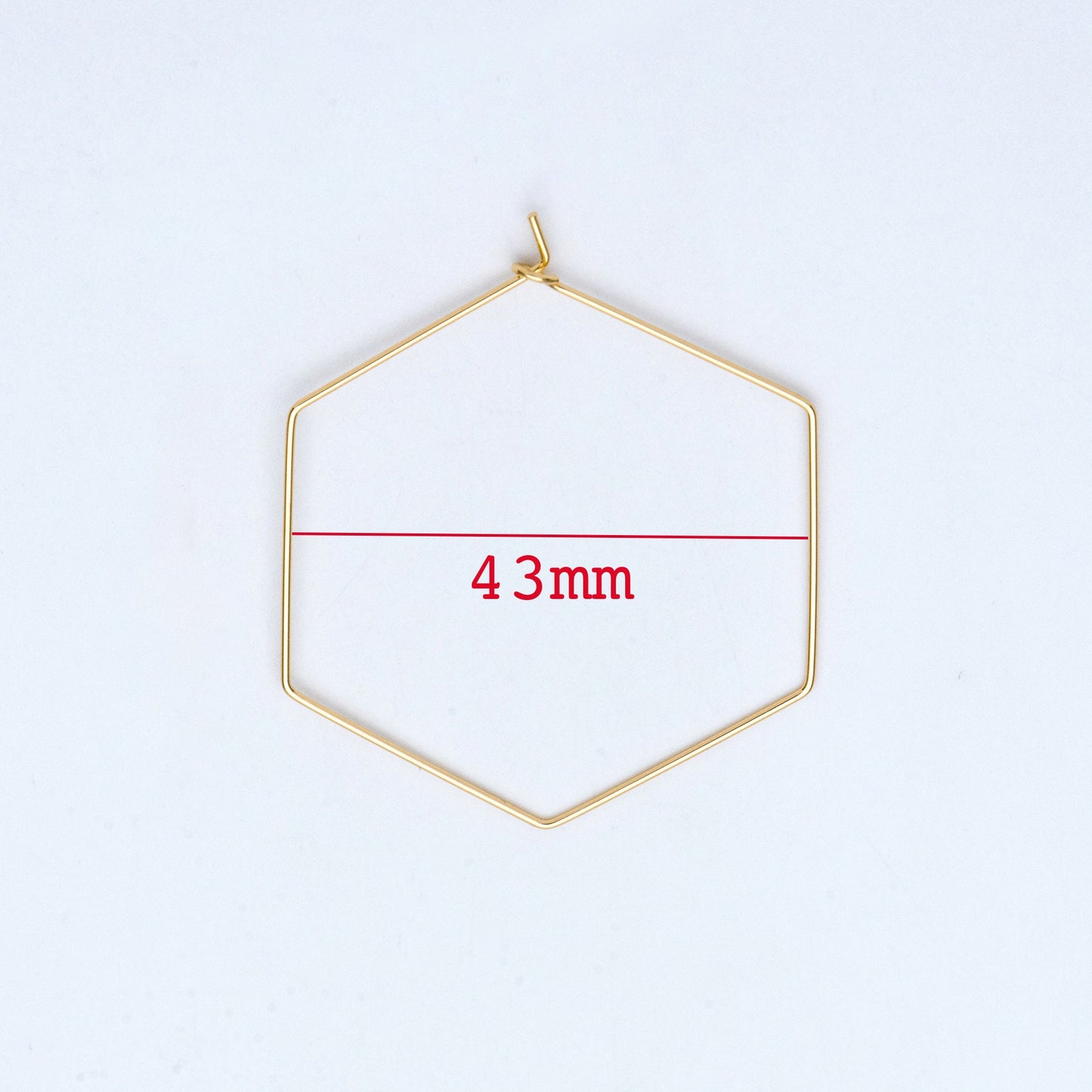 10pcs Gold/ Silver Tone Hexagon Earring Hoops, Geometric Ear Wire Charm Pendants, Threader Earring Components (GB-699)
