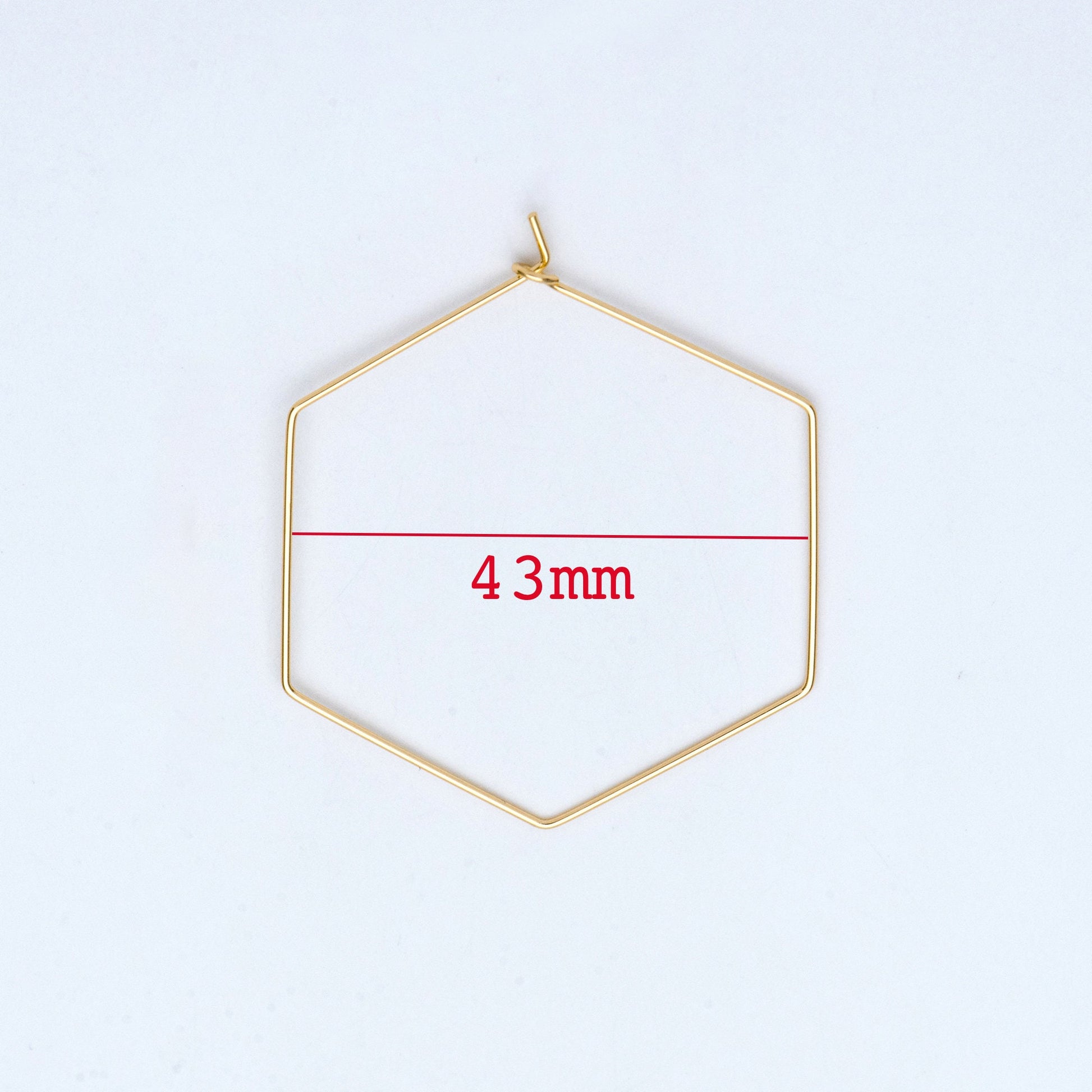 10pcs Gold/ Silver Tone Hexagon Earring Hoops, Geometric Ear Wire Charm Pendants, Threader Earring Components (GB-699)